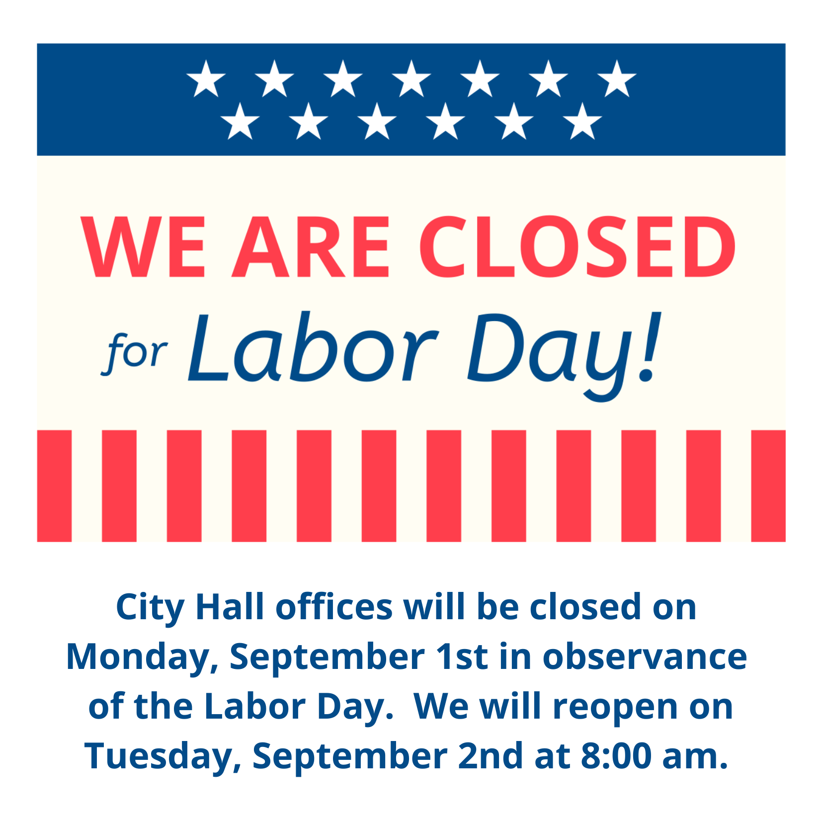 Closed for Labor Day