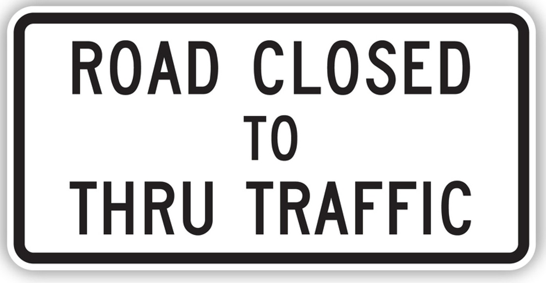 Road Closed to Thru Traffic on Angus Road